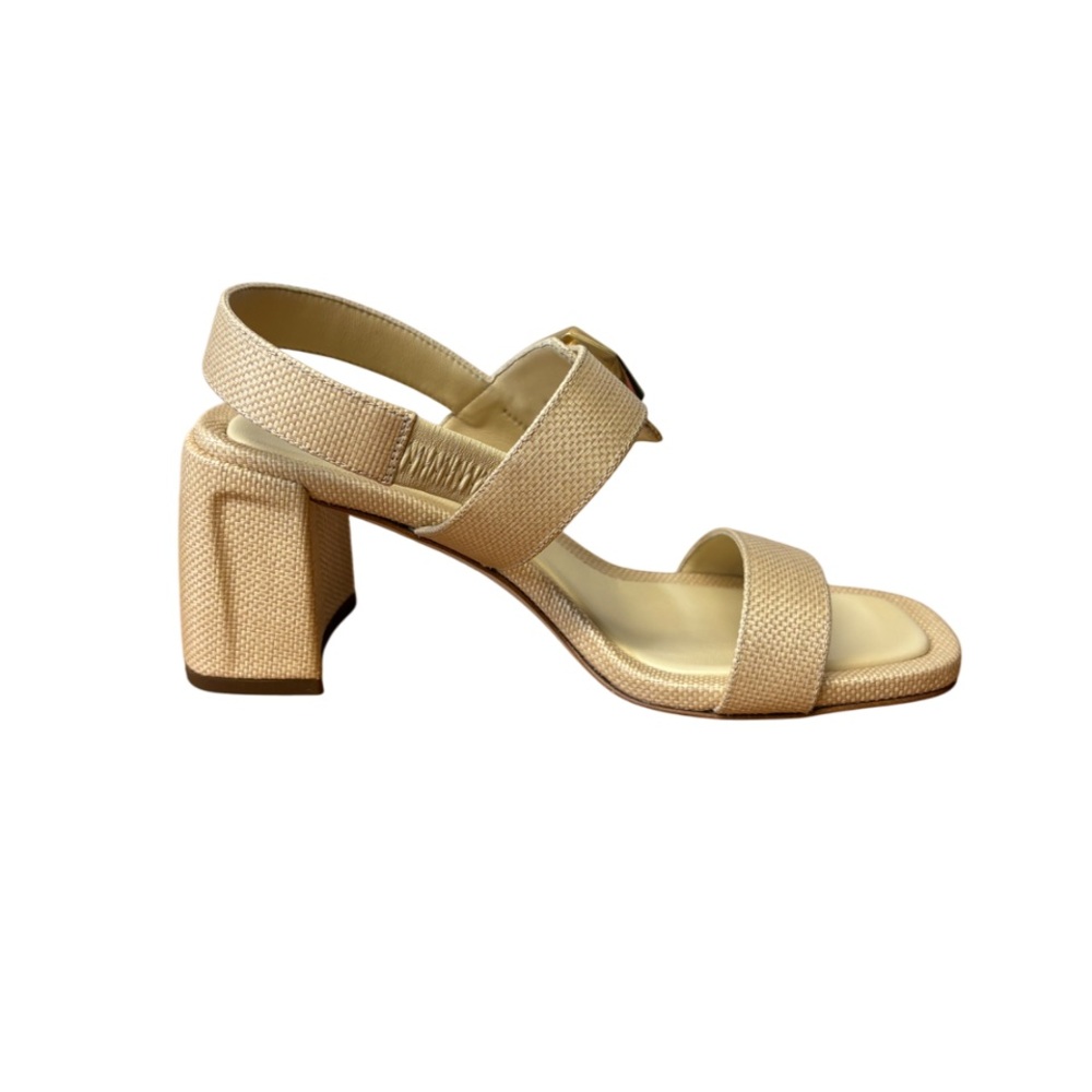 NEW Jimmy Choo Hawke 70 Block Heel Sandals in Natural/Gold sizes 35.5, 37.5 $895 - Picture 9 of 16